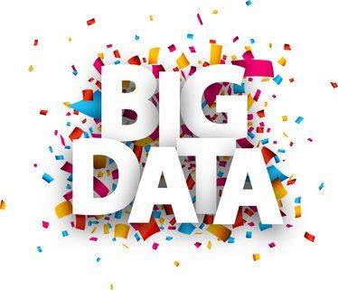 White big data paper sign over confetti. Vector illustration.