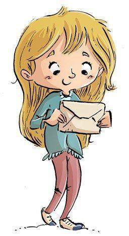 niña con carta en las manos